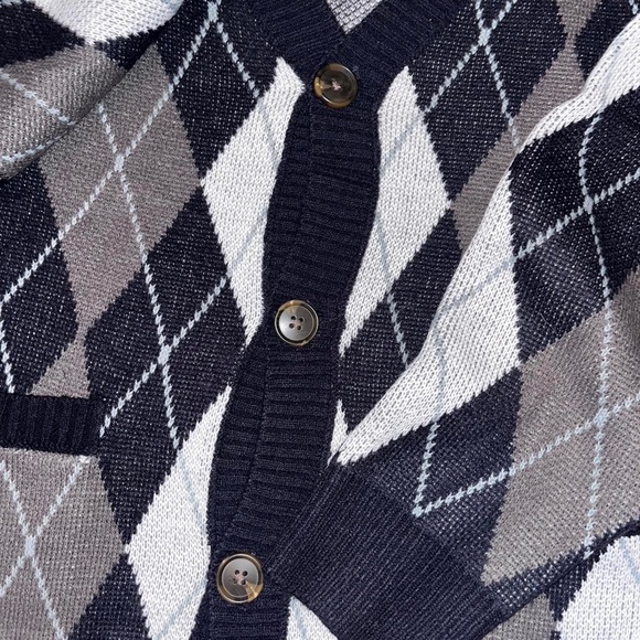 Pacsun Navy and grey argyle cardigan - Picture 3 of 3